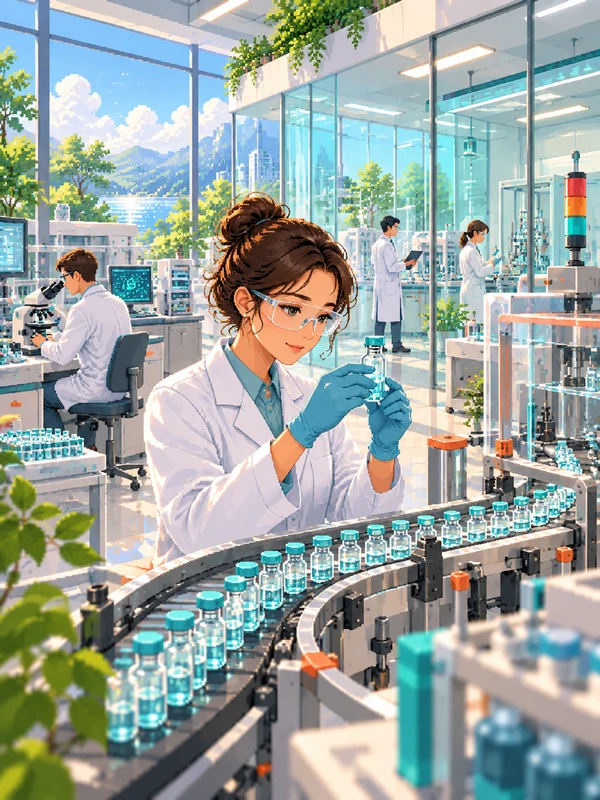 INC Pharma için markanın alanından esinlenen pixel konsept illüstrasyonu