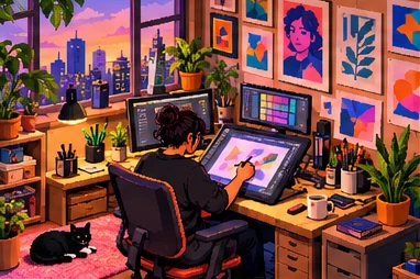 MDPXL yaratıcı stüdyo pixel illüstrasyonu