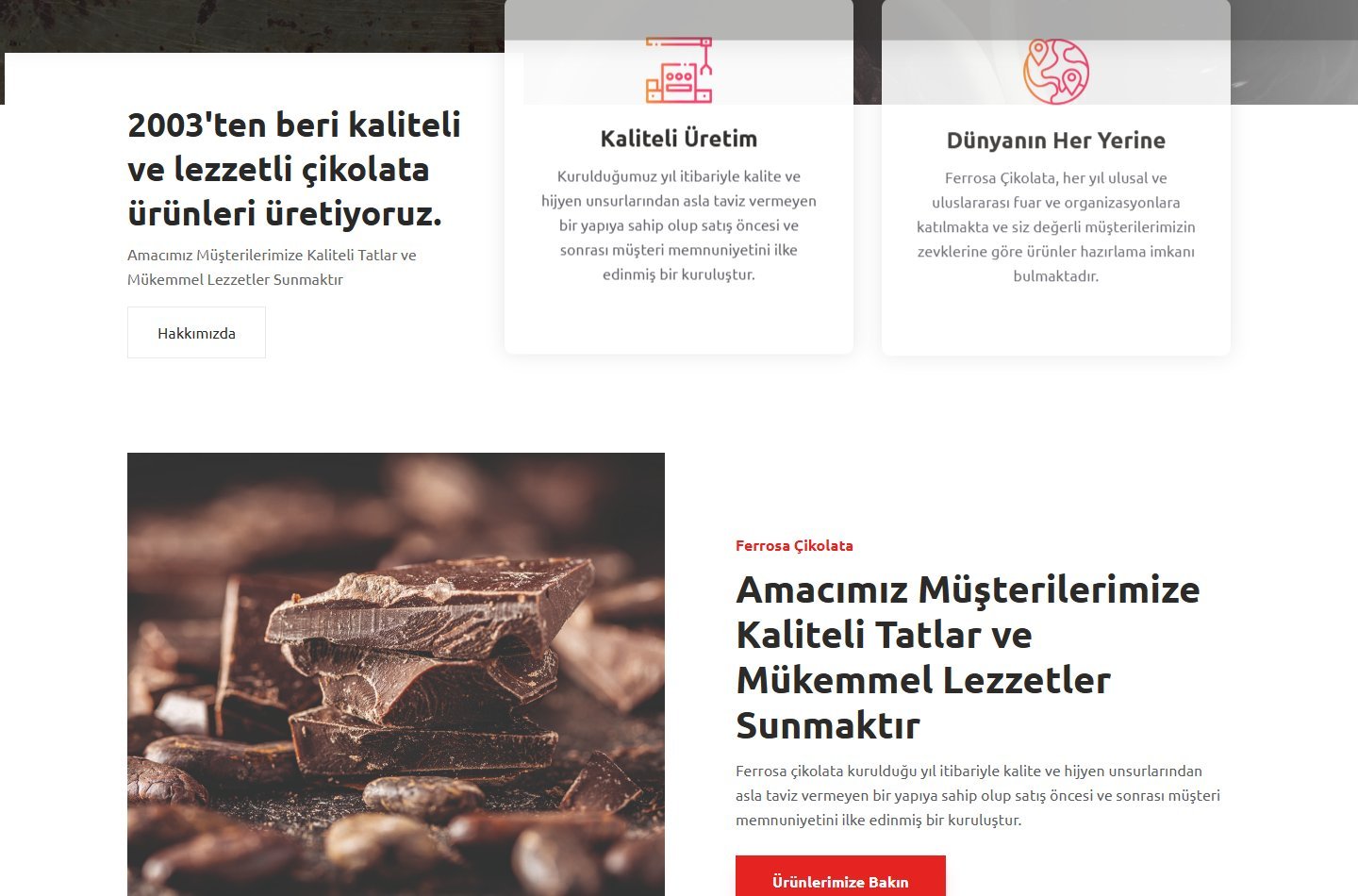 Ferrosa resmi web sitesinden ikinci görünüm